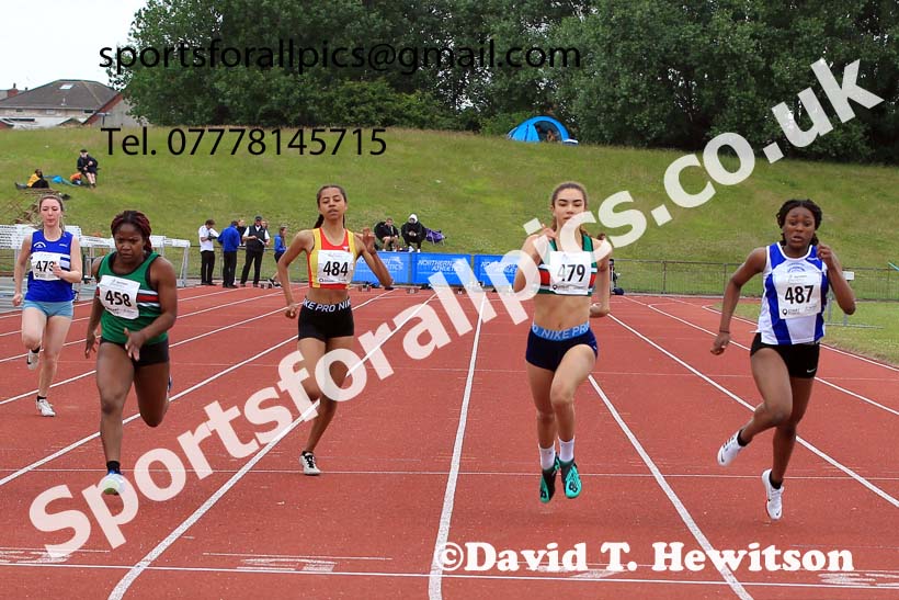 Womens under-20s 100 metres, 2022 Northern Senior and Under-20 Champs., Wavertree Athletics Centre, Liverpool. Photo: David T. Hewitson/Sports for All Pics